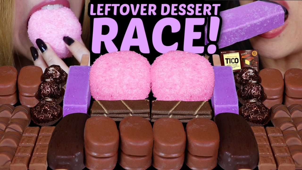 Asmr Leftover Dessert Race Chocolate Tico Ice Cream Bars Pink