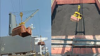 coal unloading || cren operator || Bulk carrier ship