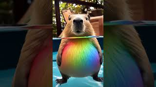 beautiful but it's a bit awkward #cute #capybara  #funny #raccon #animals#asmrvideo