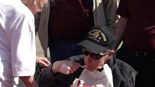 'He has this inner strength' | Lizella World War II veteran celebrates 100th birthday