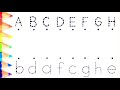 trace the alphabet abcdefgh connect letters with lines writing capital and small letter a h