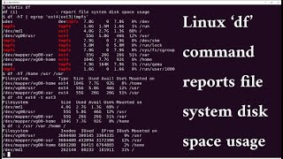 Linux 'df' command reports disk space usage