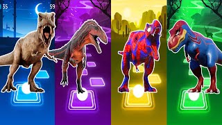 JurassicWorld Tyranosaurus 🆚 The T Rex 🆚 The Indomus Rex 🆚 The Tyrex | Who is Win?😳 | Tiles Hop🔥🔥