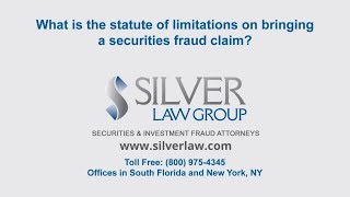 What is the statute of limitations on bringing a securities fraud claim?