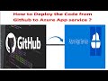 How to Deploy Code from Github to Azure App Services