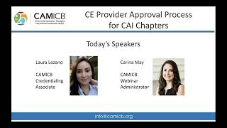 CAI Chapter Continuing Education Application Process
