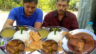 Huge Rice Eating Challenge | Eating Show in a Roadside Hotel (Dhaba) |Spicy Chicken Indian Food