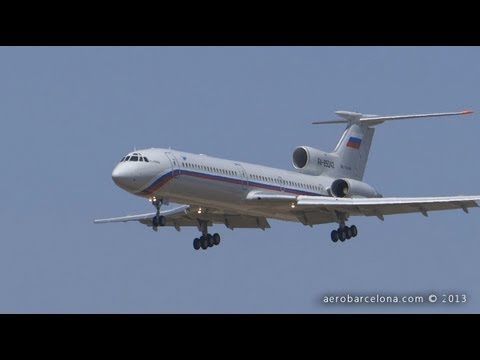 [FULL HD] Russia - Air Force Tupolev Tu-154M Landing Barcelona-El Prat ...