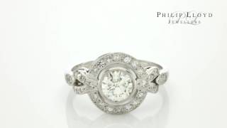 Art Deco Diamond Cluster Ring Platinum 1.15ct