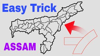 Assam map drawing easy tricks || How to draw Assam map easily