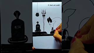 Nandi \u0026 Shivling Drawing 🙏🌸 #youtubeshorts #shorts #shortsvideo #viral