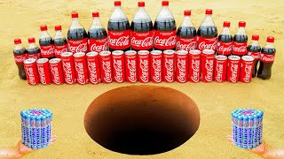 EXPERIMENT : Huge variety of Coca Cola vs Mentos in Underground