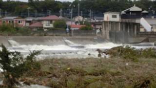 台風21号通過の翌朝に入間川をチャリ散歩 狭山笹井堰 2017/10/24