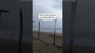 Lightning strikes two people on a Mexico beach