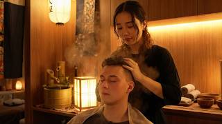 💆‍♂️(ASMR) VIP Private Room Head Spa in Tokyo, Japan — Japanese Relaxation Experience