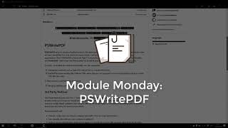 Module Monday: PSWritePDF