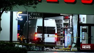 Deputies investigate after stolen van crashes into Smash Fitness in Bonita Springs