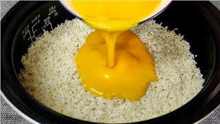 把鸡蛋液倒进大米里，没想到这么好吃，一周五次吃不腻，解馋。【柚子爱吃】      。 美食 ，中国美食