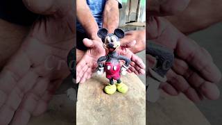 আজ মাটির mickey mouse বানালাম🤨 #art #clay #pottery #shorts #viral #minivlog