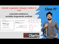 Variable Arguments (Varargs) in Java.
