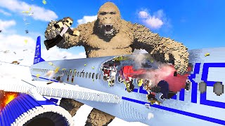King Kong Causes a Plane CRASH - Teardown Mods Gameplay
