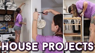 NEW HOUSE PROJECTS | INSTALLING KITCHEN CABINETS, DRYWALL REPAIR & PAINTING, DIY ELECTRICAL WORK
