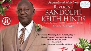Live Stream of Funeral Service for Rev. Randolph Keith Hinds