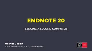 EndNote 20: Syncing a second computer