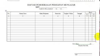 Contoh Format Daftar Pemeriksaan Persiapan Mengajar