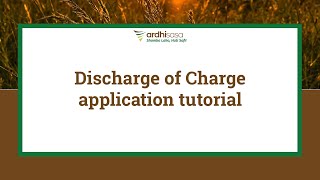 ArdhiSasa | Discharge of Charge application tutorial