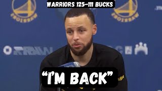 Steph Curry REACTS to scoring 38 points vs Milwaukee - Post Game Interview - Warriors vs Bucks