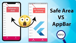 Flutter Tutorial - Safe Area VS AppBar - Android & iOS