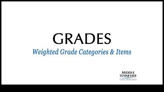 Grades - Weighted Grade Categories & Items in D2L
