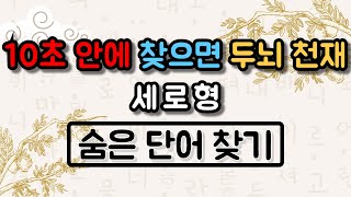 10초 안에 찾으면 두뇌 천재! 세로형 - 숨은단어찾기, 단어퀴즈, 치매예방