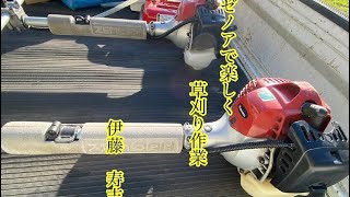 ゼノアで楽しく、草刈り作業！