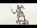 Mongol with a saber. Metal sculpture. Collection 54mm miniature figurine.