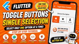 FLUTTER ANDROID - SINGLE SELECTION TOGGLE BUTTON || TUTORIAL