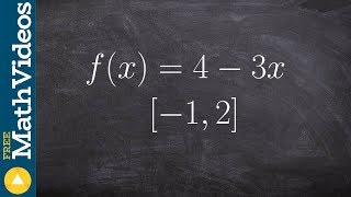 Find the max and min of a linear function on the closed interval