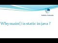 Java Interview 02 - Why main() is static?