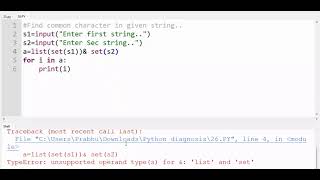 Find common character in the given string