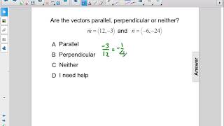 PreCalc Vectors Dot Product Pt 2 Q43