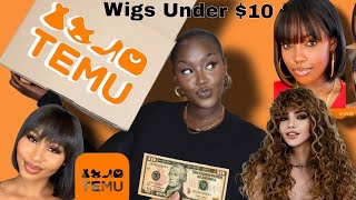 TEMU WIGS UNDER $10 !! Scam or no?!
