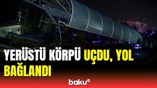 Cəlilabadda yük avtomobili yerüstü körpüyə çırpıldı