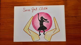 International Girl Child Day Drawing / International girl child day poster/  Save girl child drawing