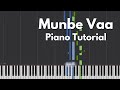 Munbe Vaa - Piano Tutorial by Rejo Abraham Mathew | Sillunu Oru Kaadhal | AR Rahman