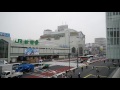 東京・休日朝の新宿駅前定点風景　morning views of tokyo japan