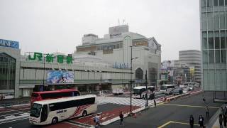 東京・休日朝の新宿駅前定点風景　Morning views of Tokyo ,Japan