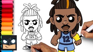 How To Draw Ja Morant | Memphis Grizzlies