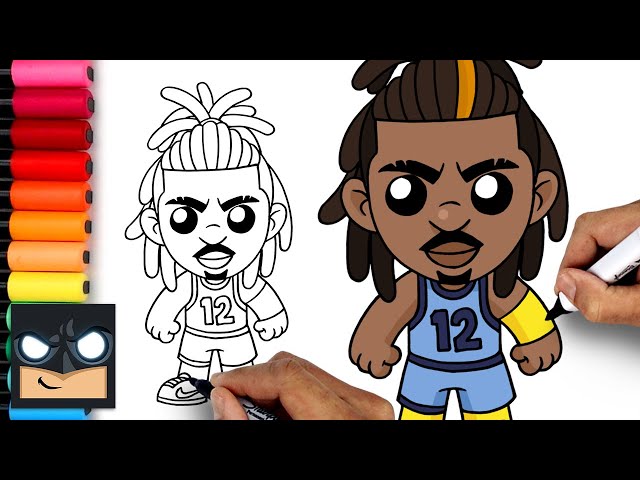 How To Draw Ja Morant | Memphis Grizzlies - Videos For Kids