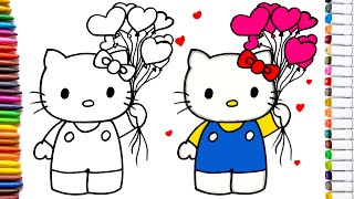 Draw HELLO KITTY 🐱🐱 for VALENTINE's DAY💕💗| Step by Step | Easy drawing for kids